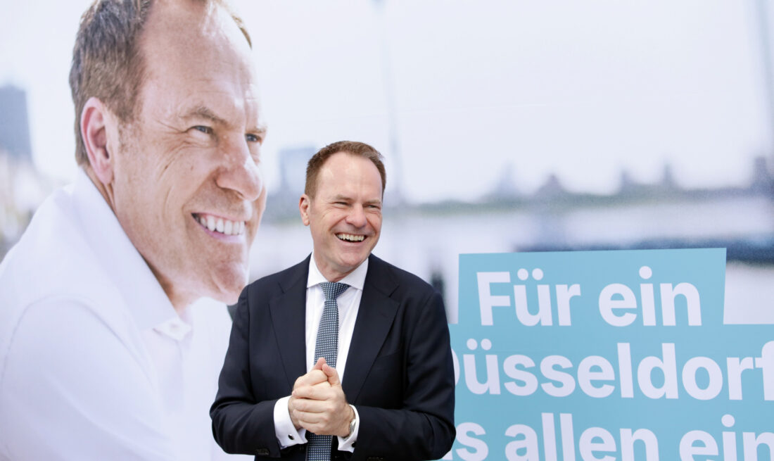 25.07.2025, Düsseldorf: PK zur Vorstellung der Plakatmotive von Dr. Stephan Keller zur Kommunalwahl 2025, Foto: Ingo Lammert