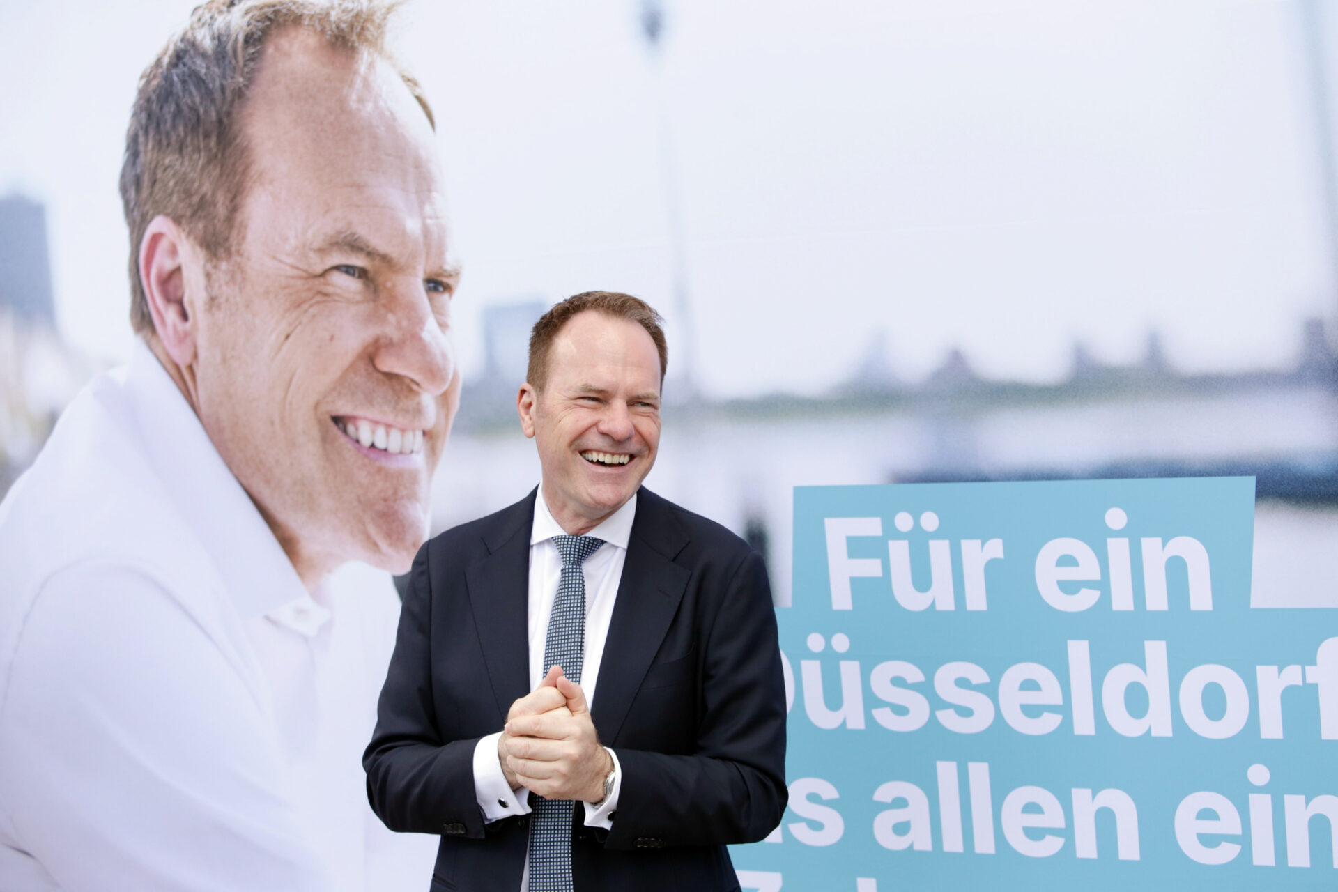 25.07.2025, Düsseldorf: PK zur Vorstellung der Plakatmotive von Dr. Stephan Keller zur Kommunalwahl 2025, Foto: Ingo Lammert