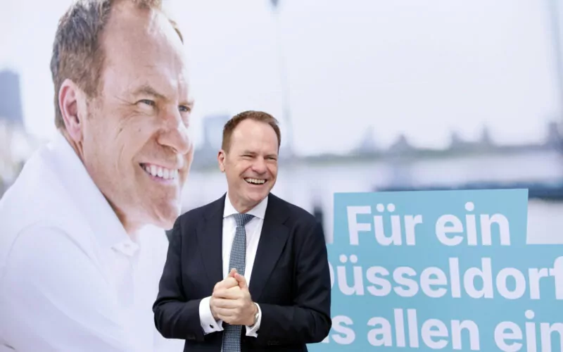 25.07.2025, Düsseldorf: PK zur Vorstellung der Plakatmotive von Dr. Stephan Keller zur Kommunalwahl 2025, Foto: Ingo Lammert