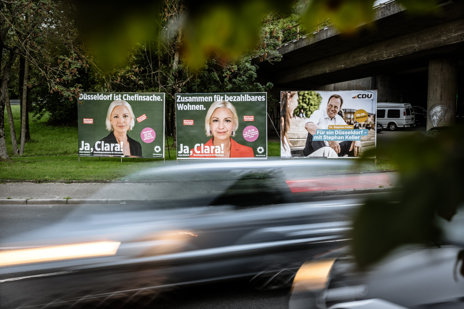 Wahlplakate OB-Stichwahl in Benrath, Clara Gerlach, Stephan KellerFoto: Andreas Endermann