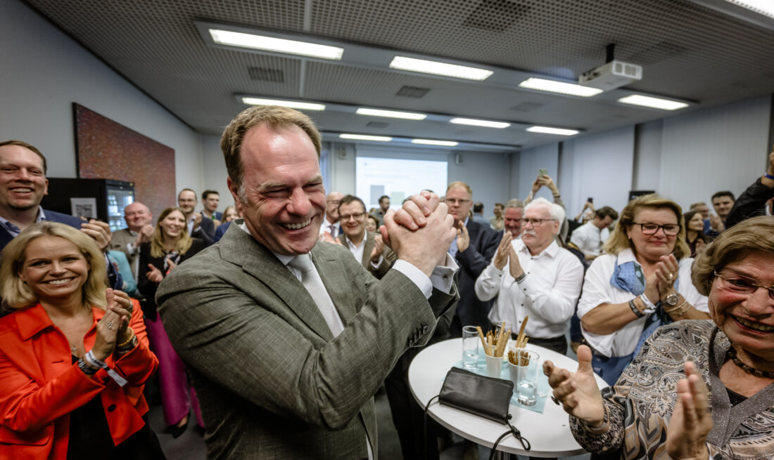 Stichwahl Oberbrgermeister 2025, Stephan Keller, Clara GerlachFoto: Andreas Endermann
