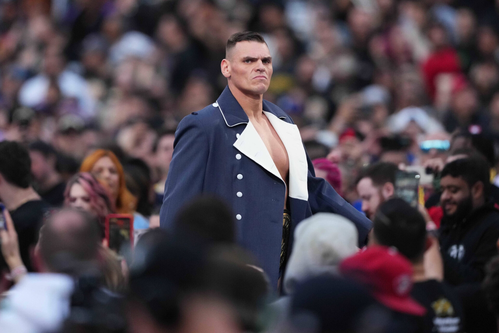 Wrestling: WWE Wrestlemania Night 2 Apr 2, 2023; Inglewood, CA, USA; Gunther during Wrestlemania Night 2 at SoFi Stadium