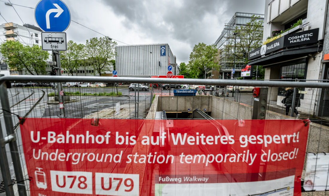 Baustelle, Sperrung U-Bahnhof Nordstraße, Asbest