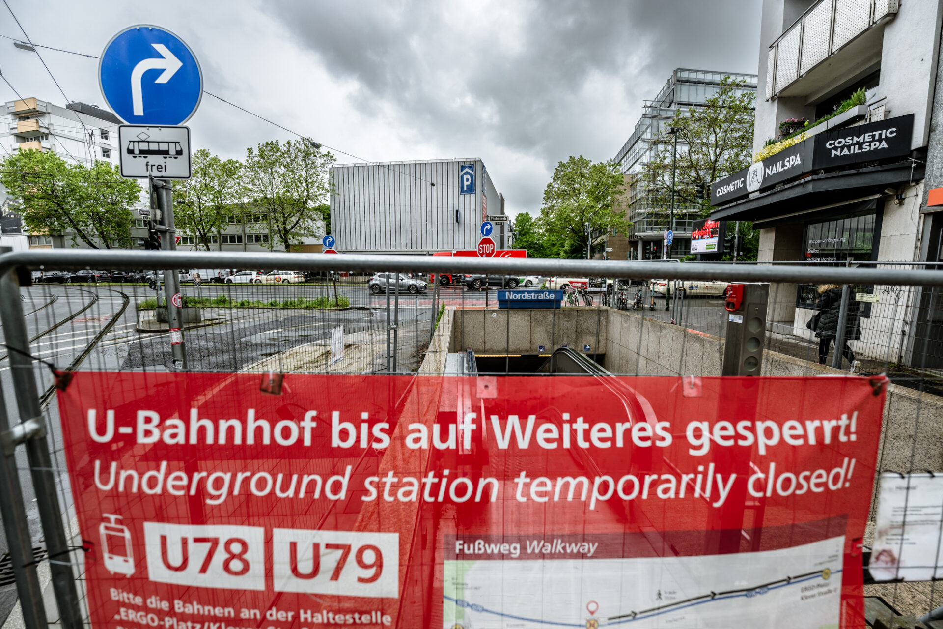 Baustelle, Sperrung U-Bahnhof Nordstraße, Asbest