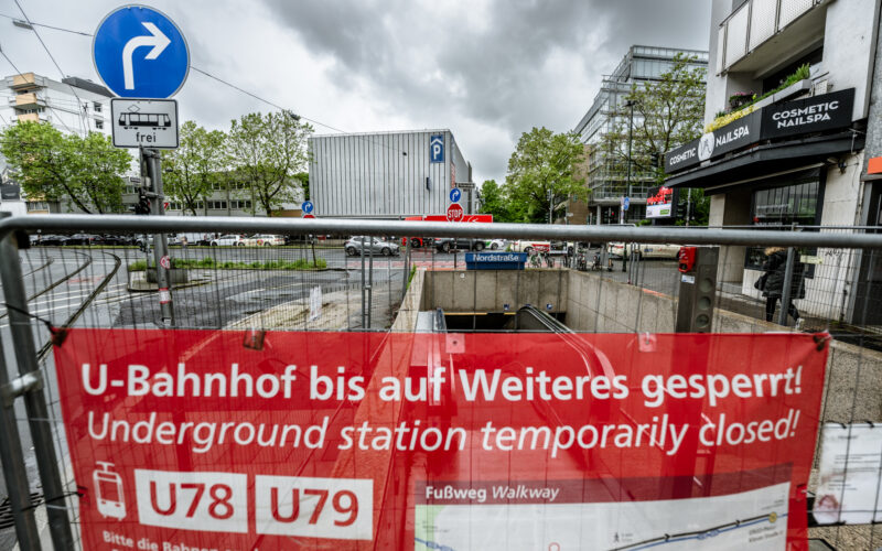 Baustelle, Sperrung U-Bahnhof Nordstraße, Asbest