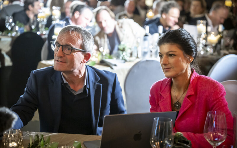 Thomas Geisel und Sahra Wagenknecht in Düsseldorf