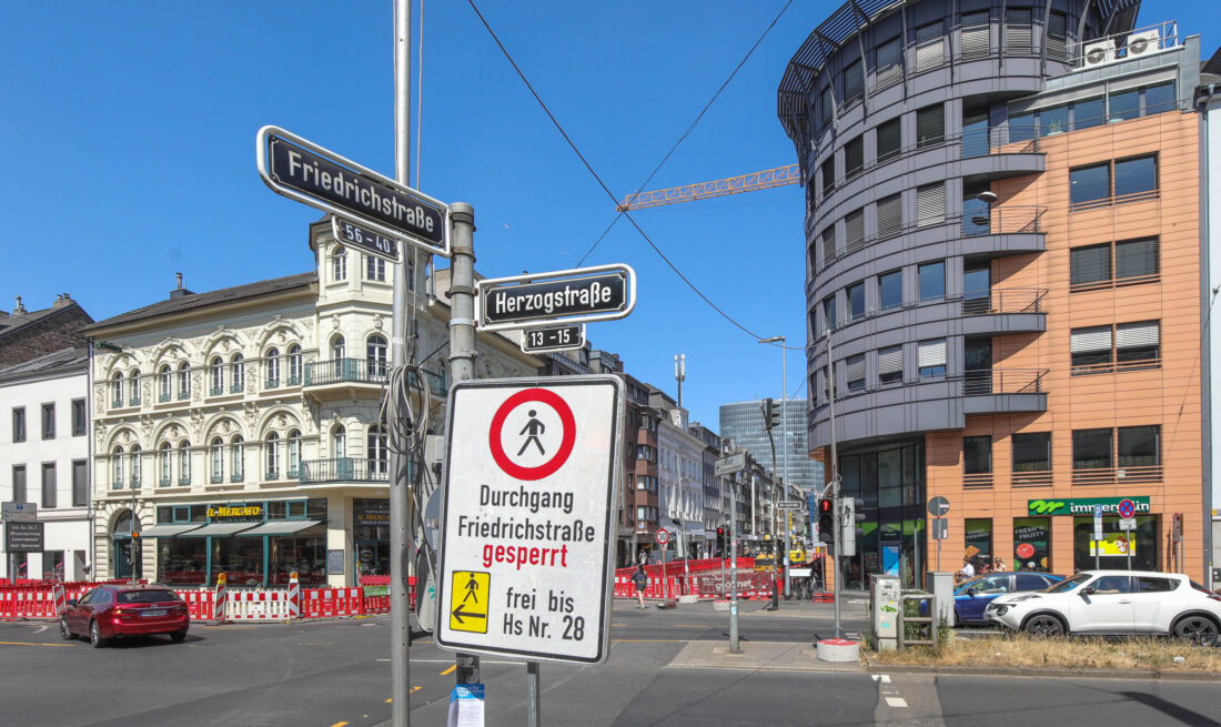 Friedrichstraße Düsseldorf gesperrt