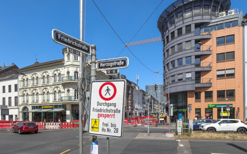 Friedrichstraße Düsseldorf gesperrt