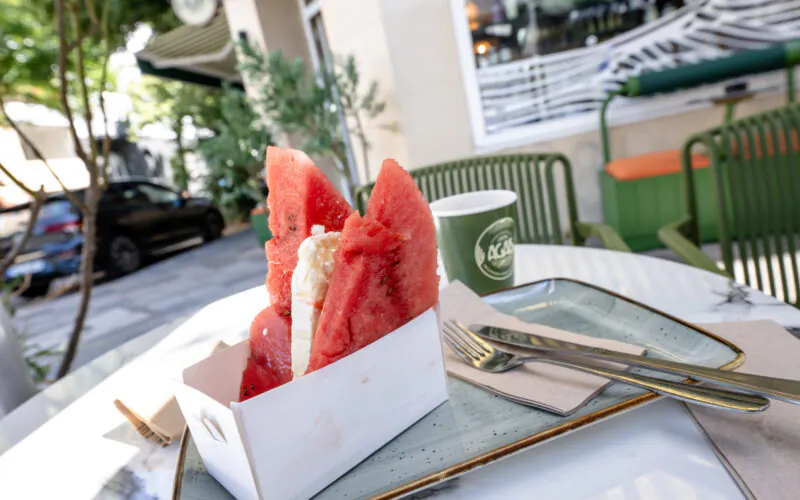 Melonen-Sandwich im Ägäis an der Remscheider Straße in Düsseldorf-Friedrichstadt