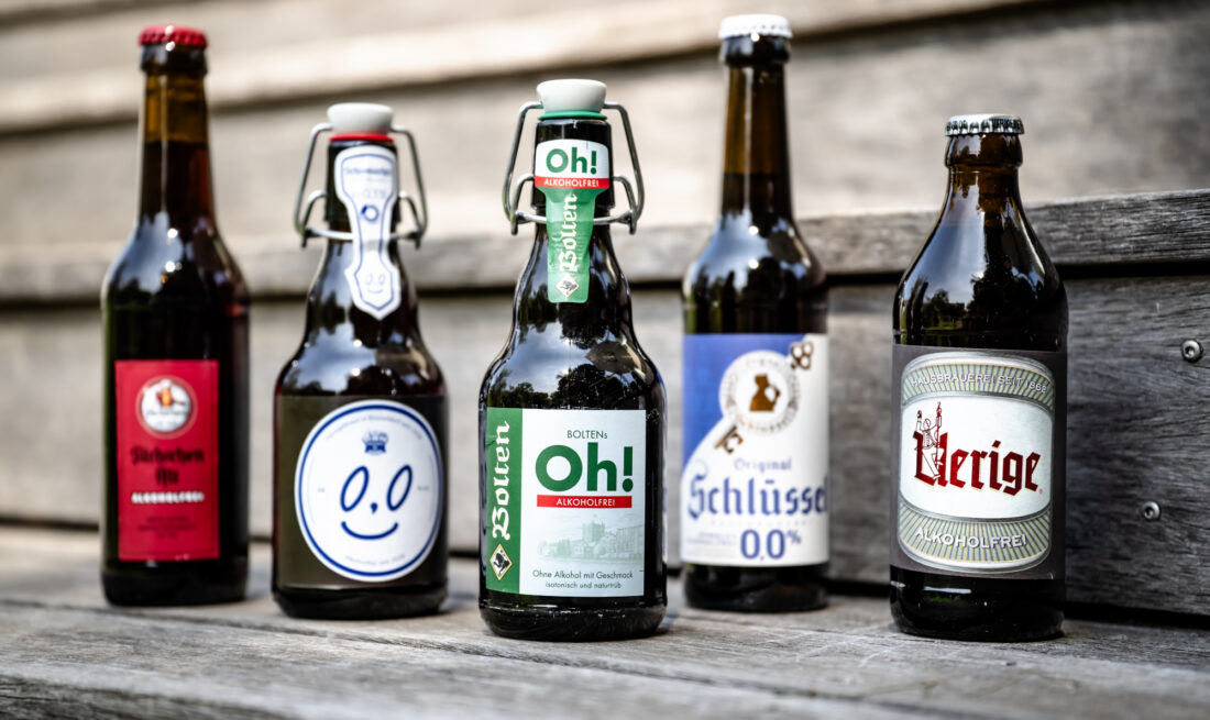 Alkoholfreies Bier von Füchschen, Schumacher, Bolten, Schlüssel und UerigeFoto: Andreas Endermann