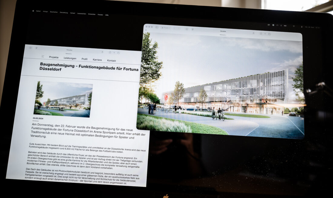 Entwurf Funktionsgebäude als Trainingszentrum Fortuna Düsseldorf