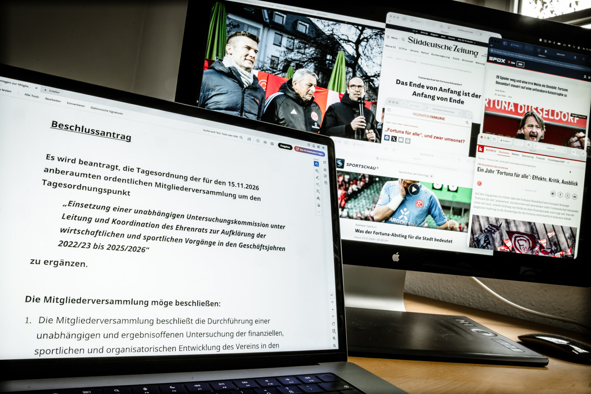 Fortuna Düsseldorf, Mitgliederversammlung, Beschlussantrag Einsetzung Untersuchungskommission