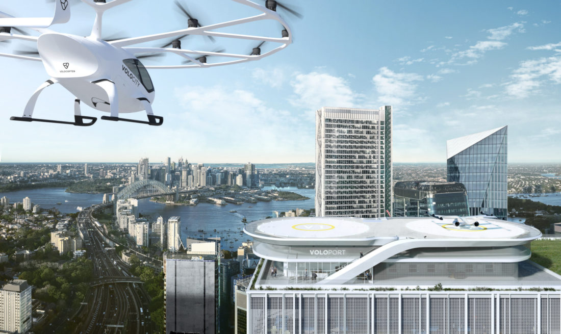 Animation Flugtaxi Volocopter