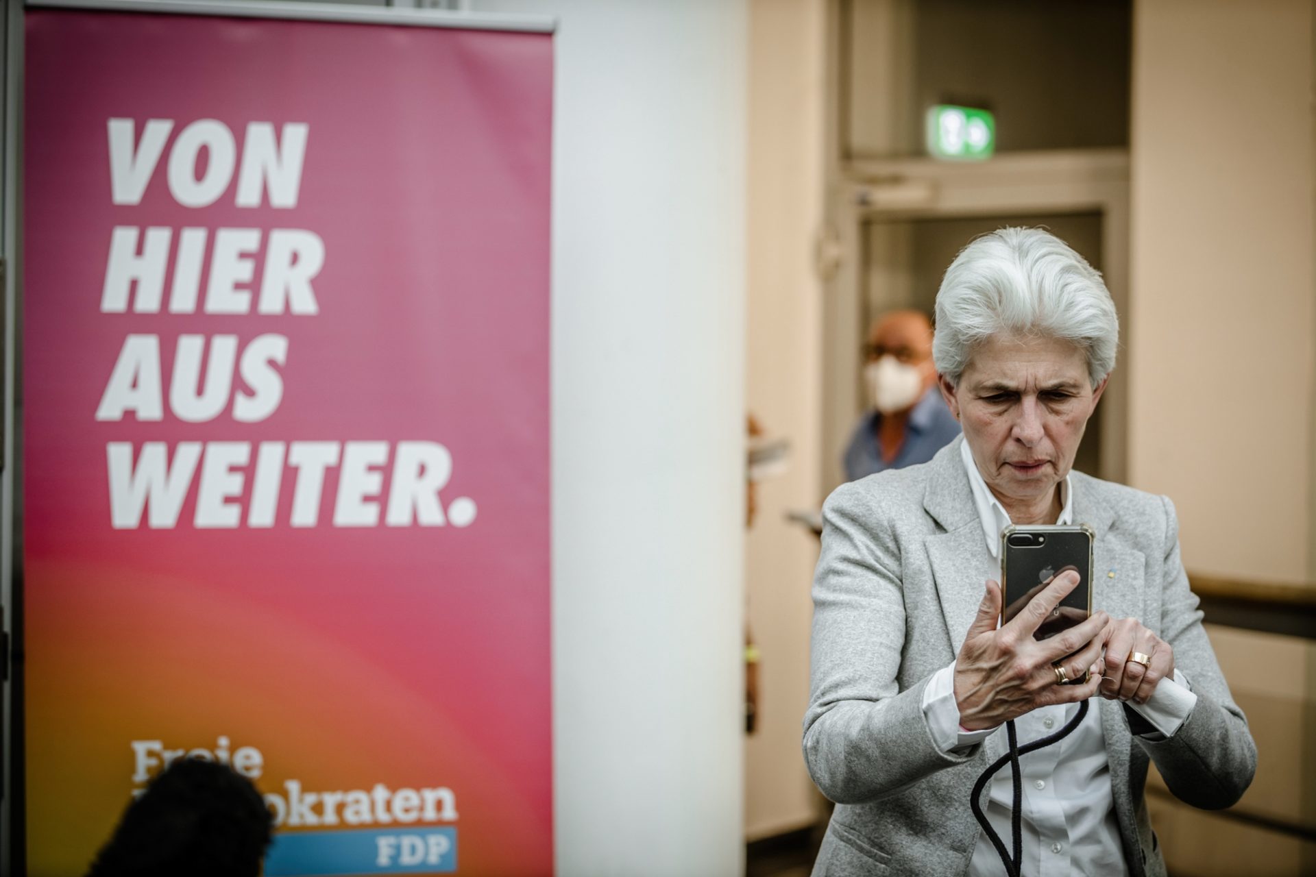 Marie-Agnes Strack-Zimmermann am Abend der NRW-Landtagswahl 2022